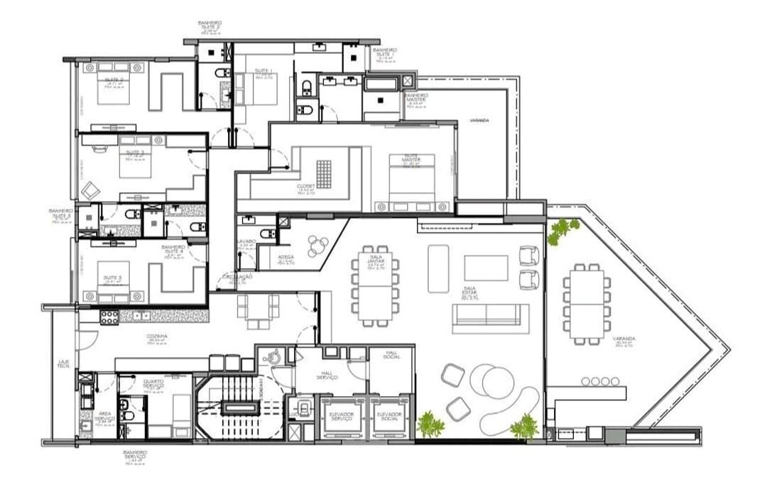 Apartamento na Barra da Tijuca 4 Quartos Av. Lúcio Costa 368m2 Cyano